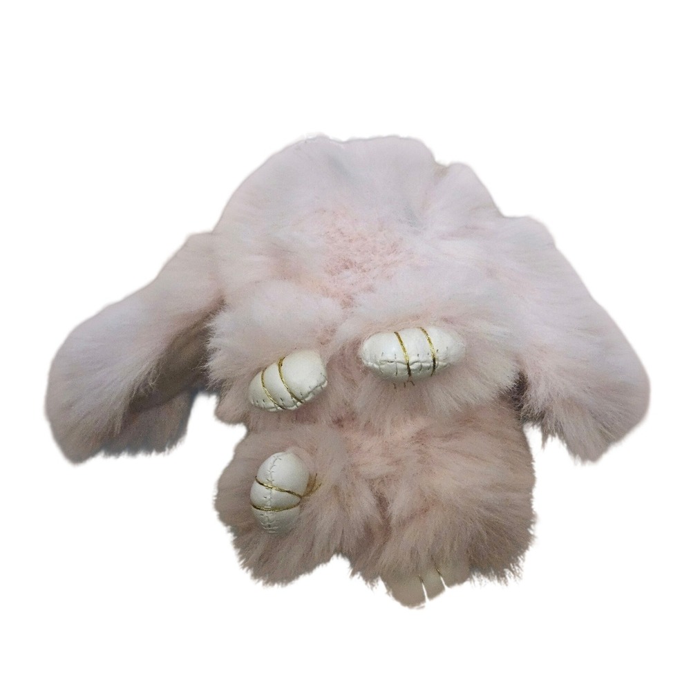🐰 Pink Faux Fur Bunny Keychain Bag Charm